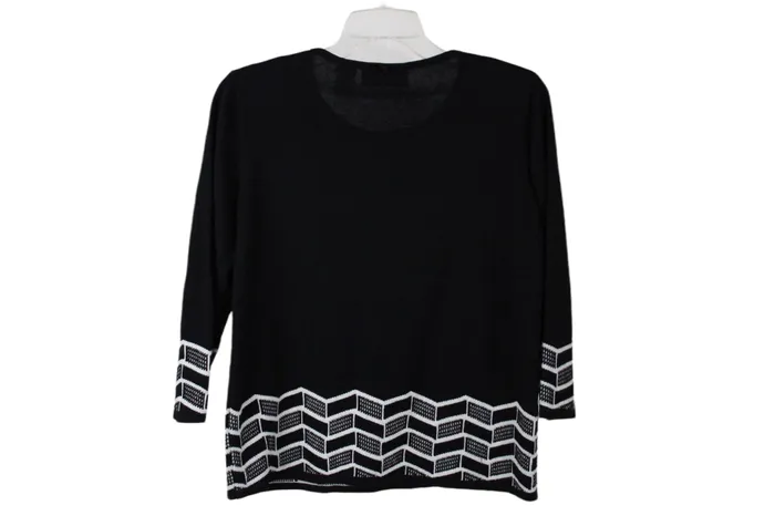 Rings Alfred Dunner Alfred Dunner Black Knit Sweater S Petite