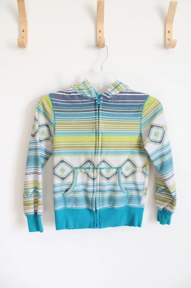 Rings Arizona Arizona Green Blue Aztec Patterned Full Zip Jacket Youth M 1012 Rings Arizona Arizona Green Blue Aztec Patterned Full Zip Jacket Youth M 1012