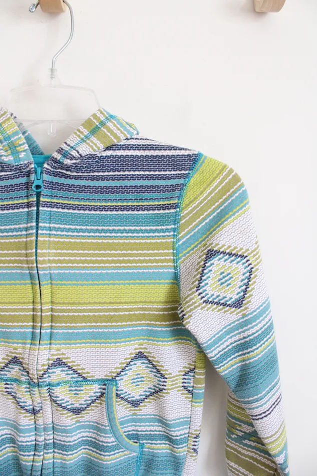 Rings Arizona Arizona Green Blue Aztec Patterned Full Zip Jacket Youth M 1012