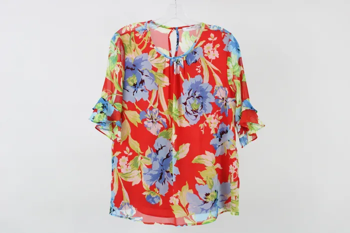 Rings Artigli Artigli Collection Red Floral Blouse 44 L