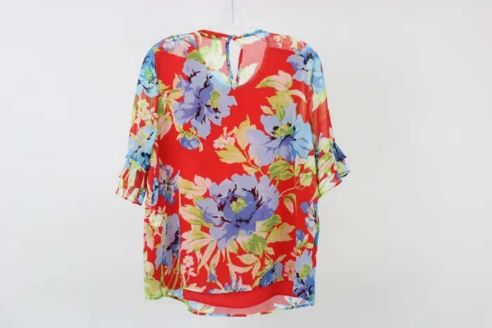 Rings Artigli Artigli Collection Red Floral Blouse 44 L