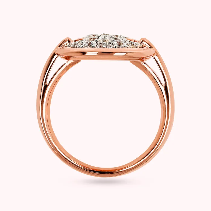 Rings Bronzallure Anello Cocktail con Elemento Tondo Pav in Cubic Zirconia