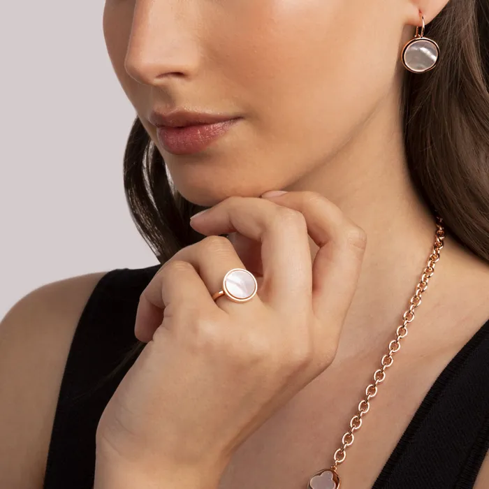 Rings Bronzallure Anello Cocktail con Tondo in Pietra Naturale