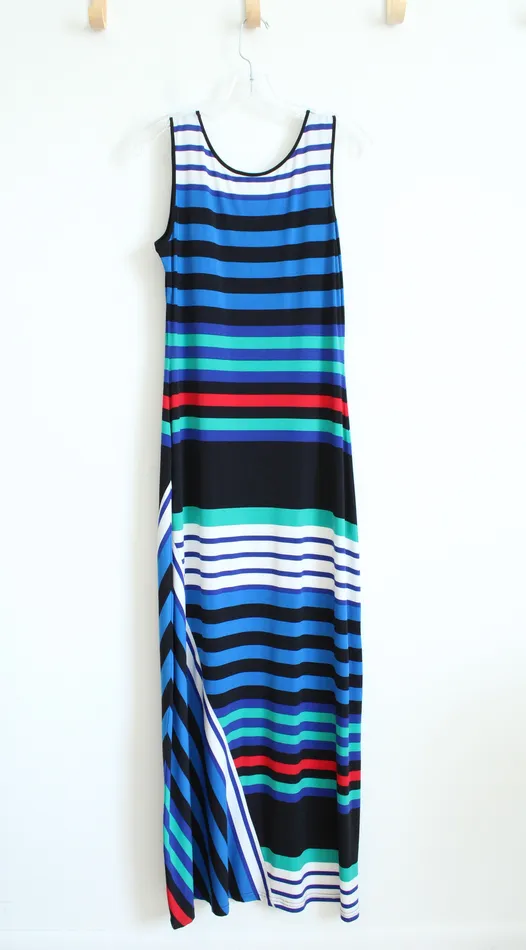 Rings Calvin Klein Calvin Klein Black Striped Maxi Tank Dress 6