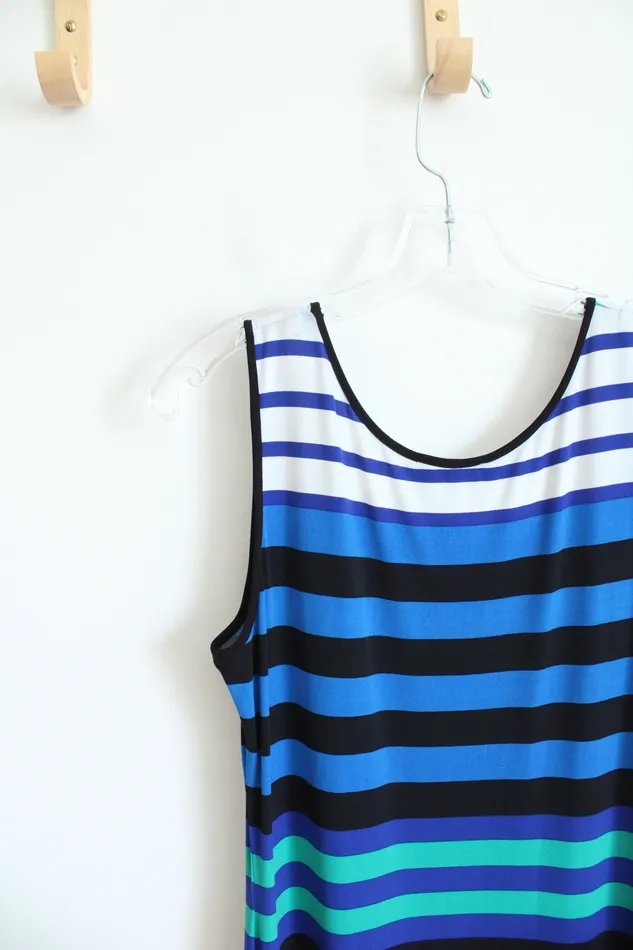Rings Calvin Klein Calvin Klein Black Striped Maxi Tank Dress 6