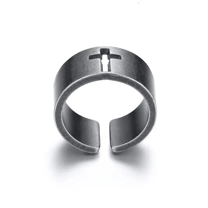 Rings Christian Ring br Cut Out Cross Lords Guidance
