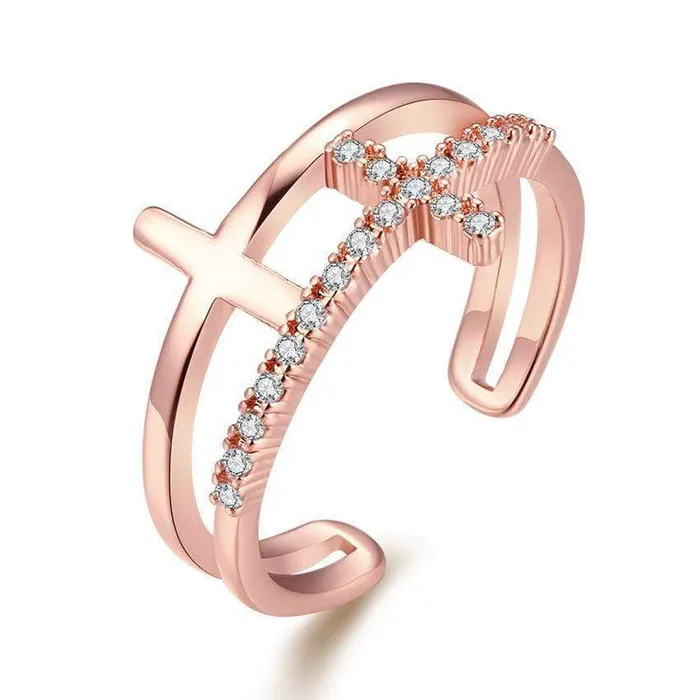 Rings Christian Ring br Double Cross Lords Guidance