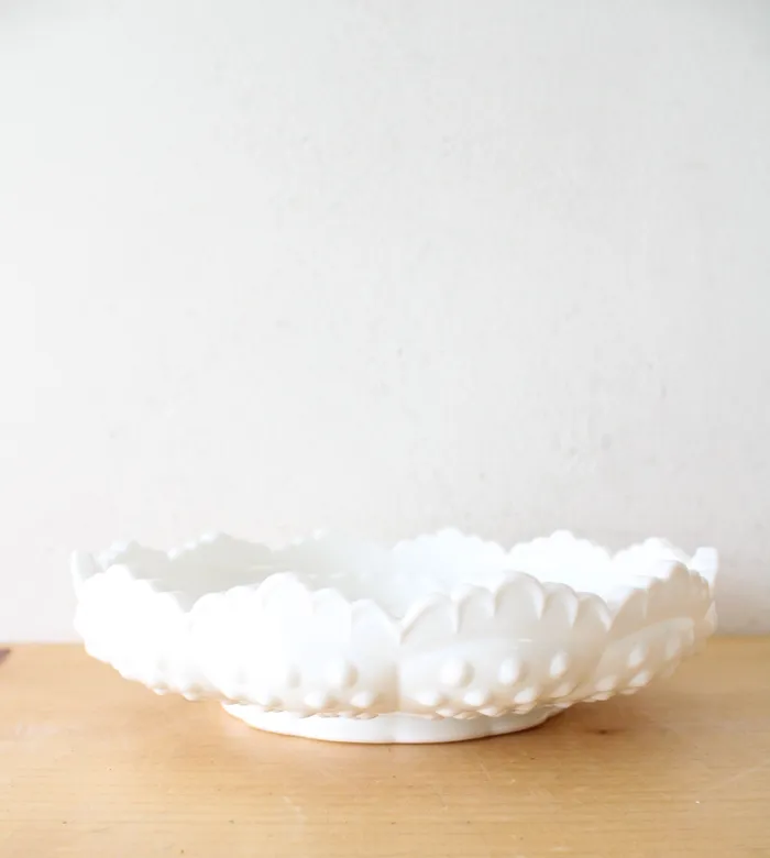 Rings Fenton Fenton Hobnail Milk White Chip Dip Dish