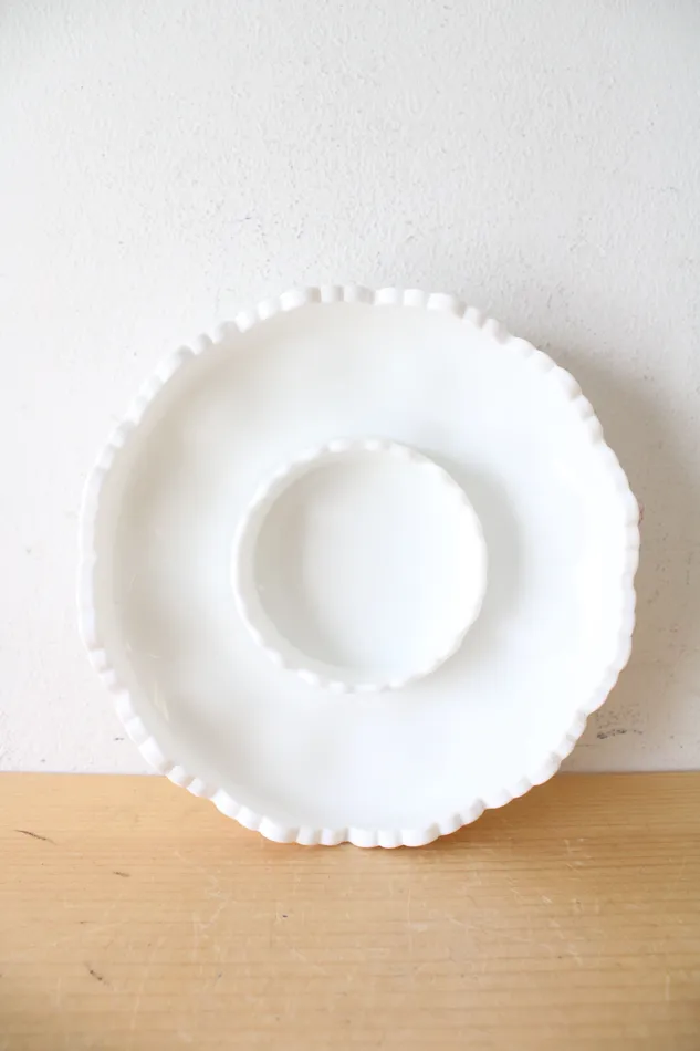 Rings Fenton Fenton Hobnail Milk White Chip Dip Dish