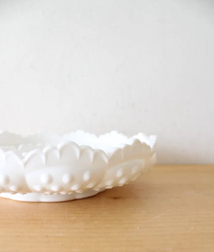 Rings Fenton Fenton Hobnail Milk White Chip Dip Dish