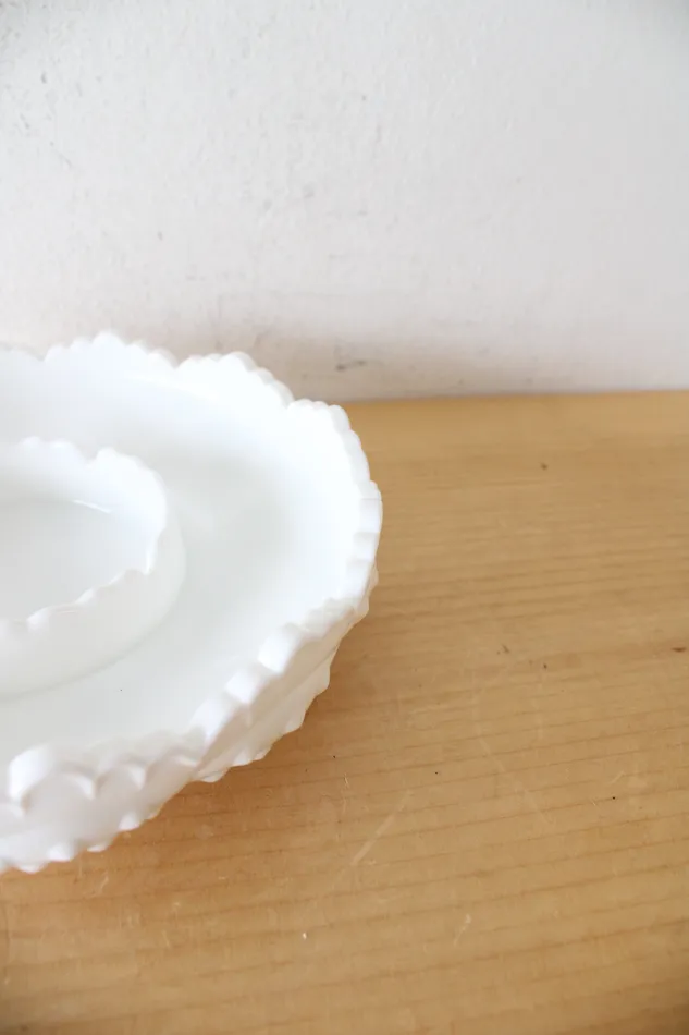 Rings Fenton Fenton Hobnail Milk White Chip Dip Dish