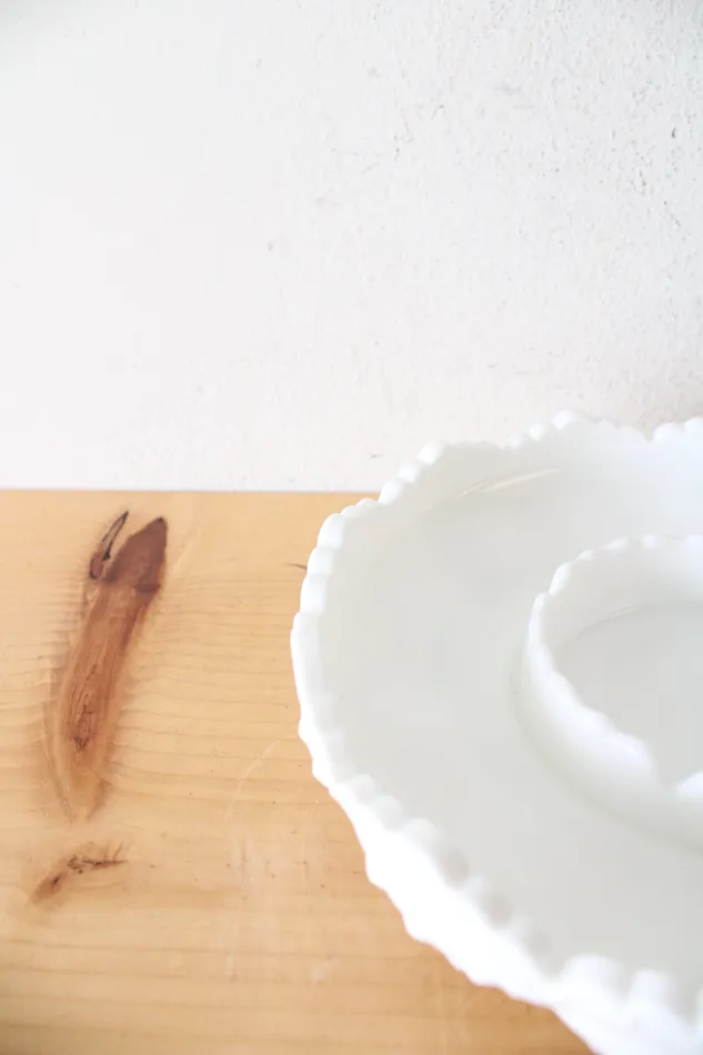 Rings Fenton Fenton Hobnail Milk White Chip Dip Dish
