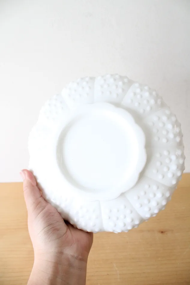 Rings Fenton Fenton Hobnail Milk White Chip Dip Dish