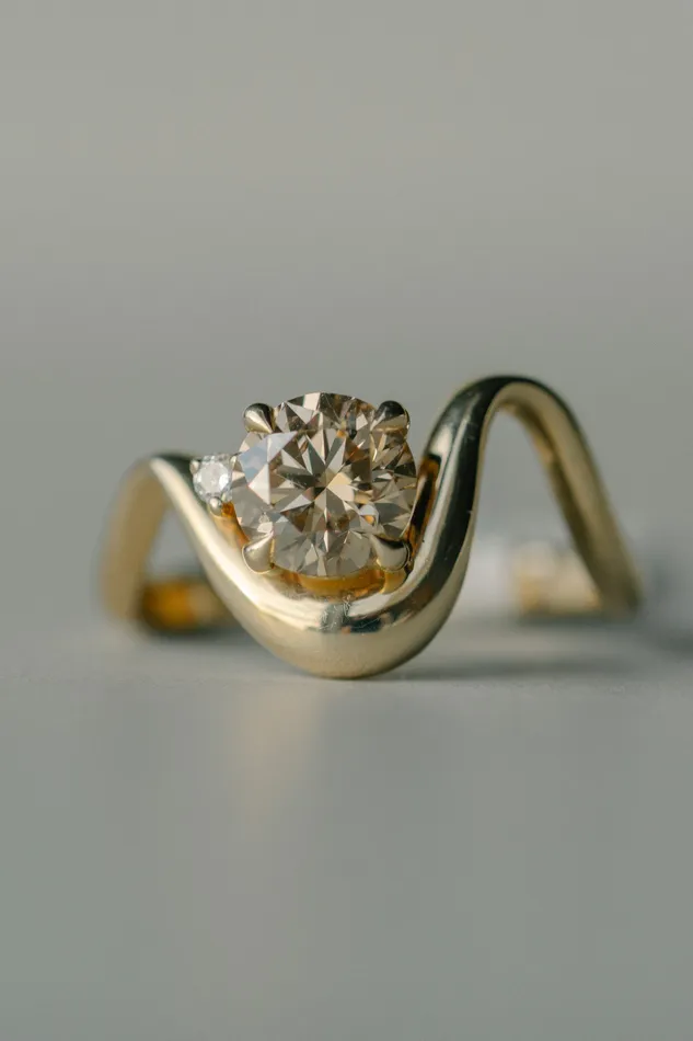 Rings Foe Dear Clementine Ring 120ct Champagne Round Brilliant Diamond readytoship Rings Foe Dear Clementine Ring 120ct Champagne Round Brilliant Diamond readytoship