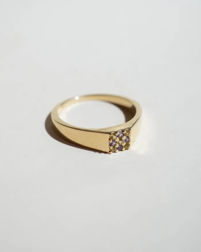 Rings Foe Dear Duetto Signet Ring Purple Yellow