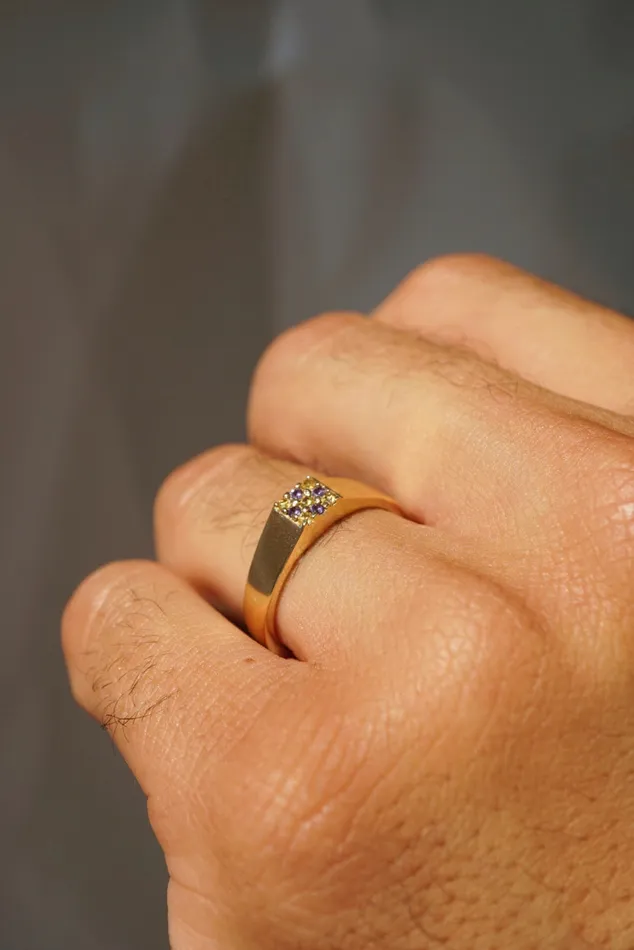 Rings Foe Dear Duetto Signet Ring Purple Yellow