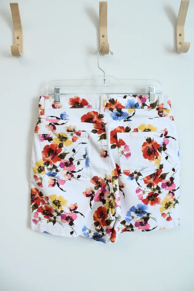 Rings Gloria Vanderbilt Gloria Vanderbilt White Floral Amanda Shorts 10