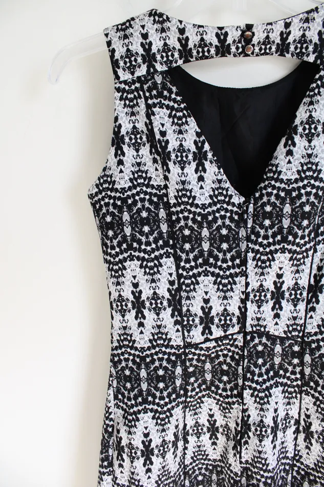 Rings HM HM Black Gray Snakeskin Patterned Fitted Dress 4