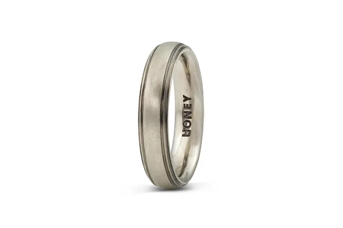Rings Honey Jewelry Co Mens Striped Wedding Band 5mm