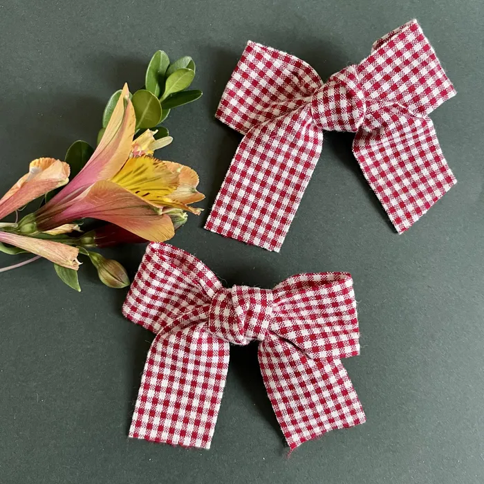 Rings iszi ONLINE Girls Hair Clips Red White Check