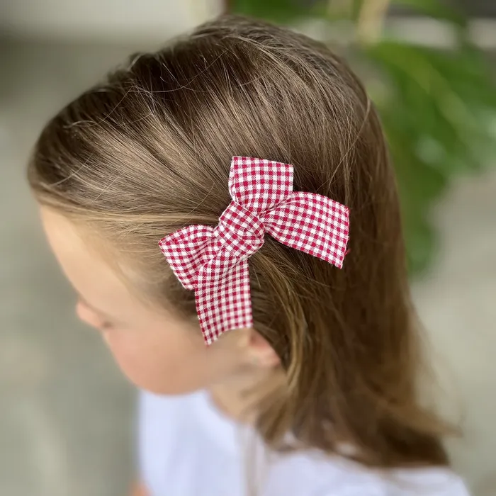 Rings iszi ONLINE Girls Hair Clips Red White Check