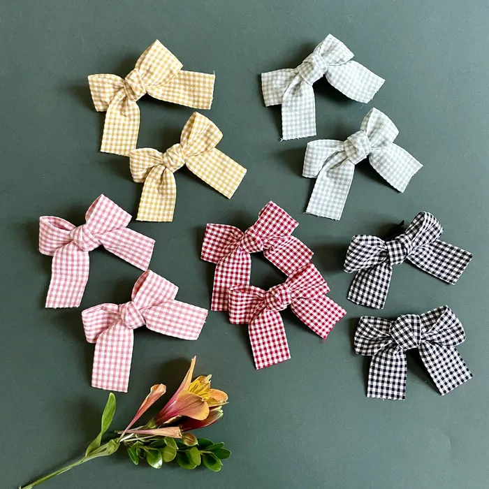 Rings iszi ONLINE Girls Hair Clips Red White Check