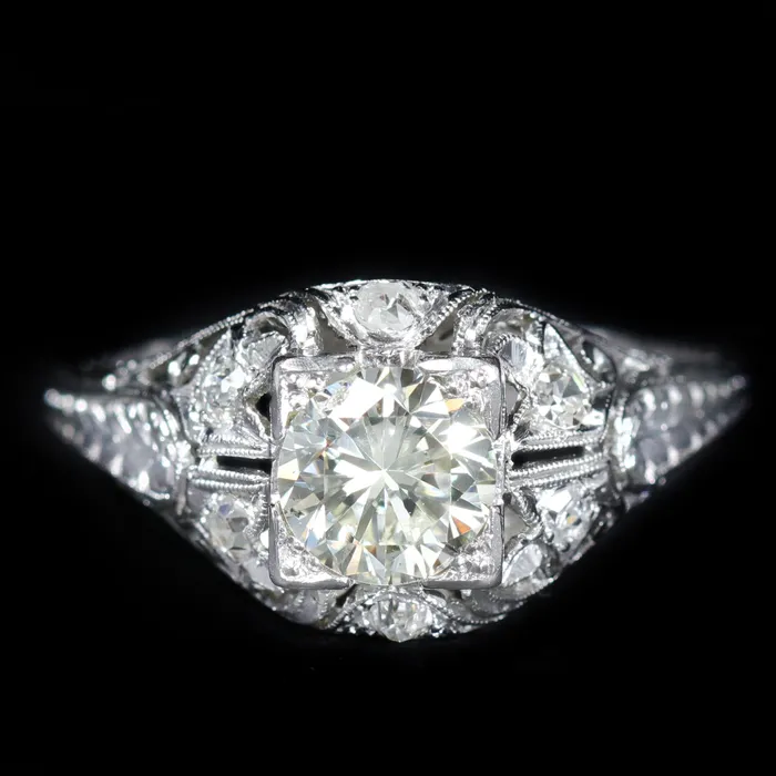 Rings Jack Weir and Sons Inc Art Deco GIA 100 Carat Old European Cut Diamond Engagement Ring