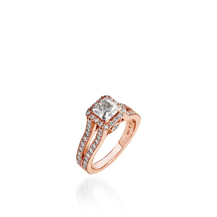 Rings John Atencio Chiffon Princess Cut Yellow Gold Engagement Ring