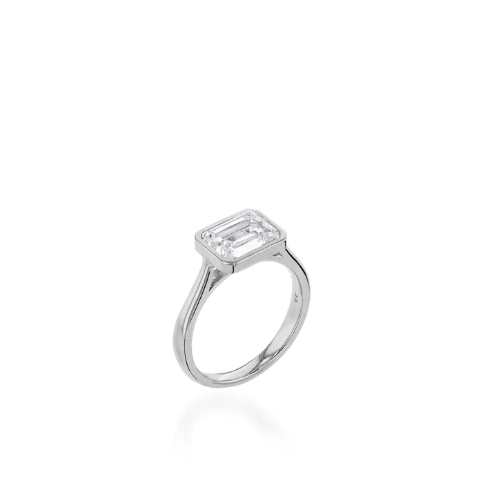 Rings John Atencio Grace Bezel Set Yellow Gold Engagement Ring
