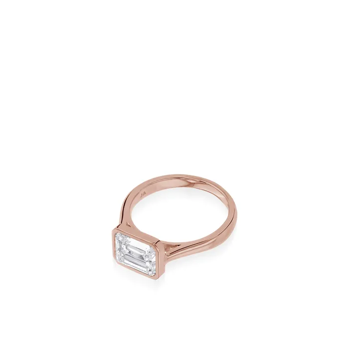 Rings John Atencio Grace Bezel Set Yellow Gold Engagement Ring