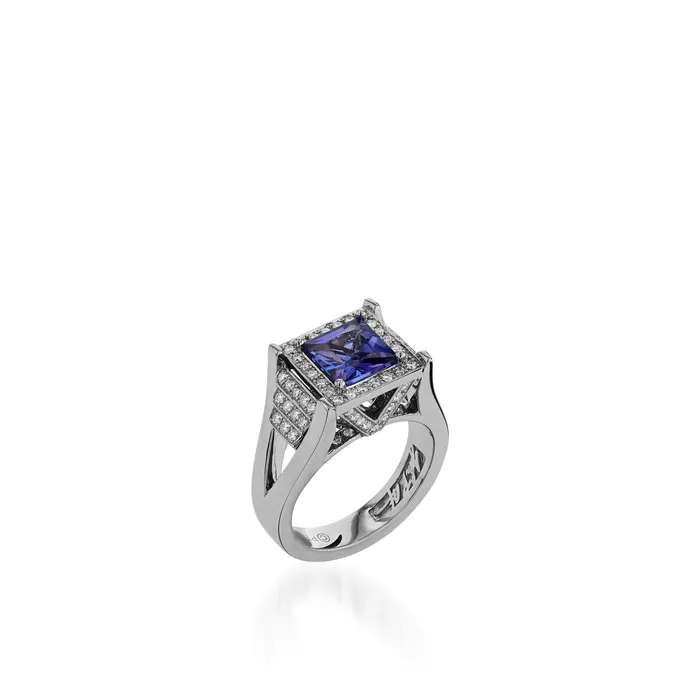 Rings John Atencio Signature Princess Cut Tanzanite Ring