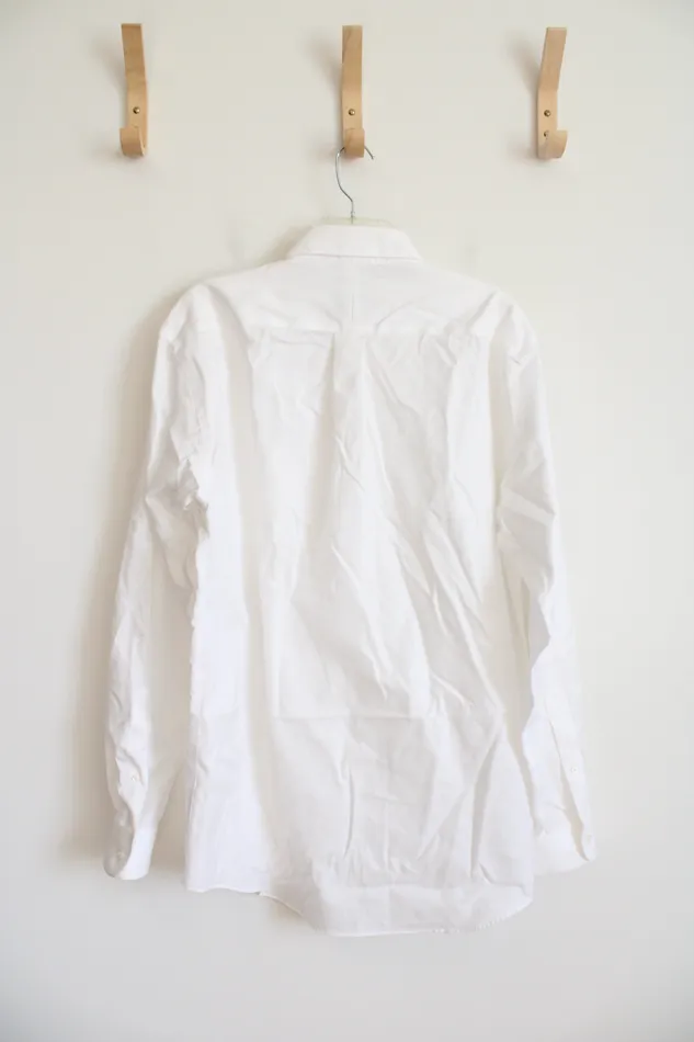 Rings Jos A Bank Jos A Bank 1905 NonIron Slim Fit Button Down White Cotton Shirt 16536 L