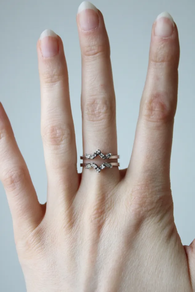 Rings Jubilee Thrift 14KT White Gold Enhancer Ring Size 6