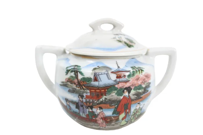 Rings Jubilee Thrift Vintage Japanese White Painted Pot