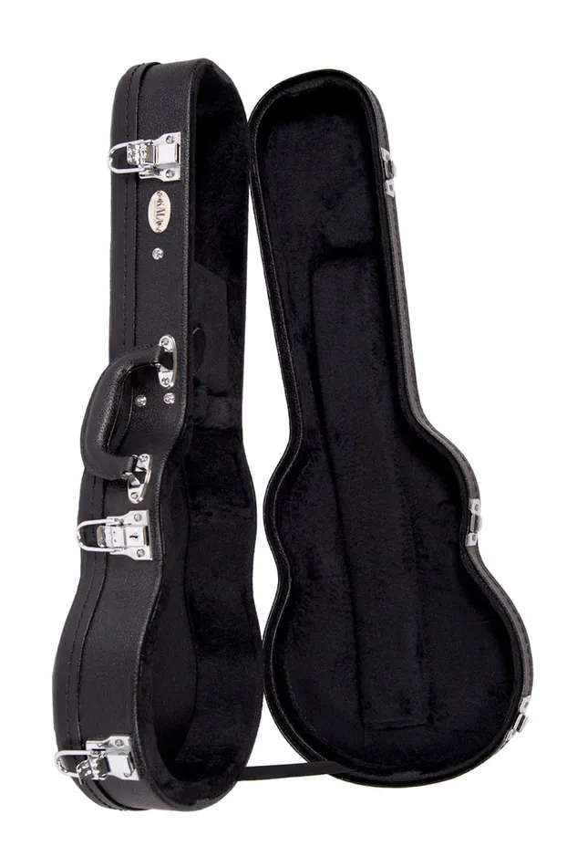 Rings KALABRAND Black Archtop Ukulele Hardcase Sopra