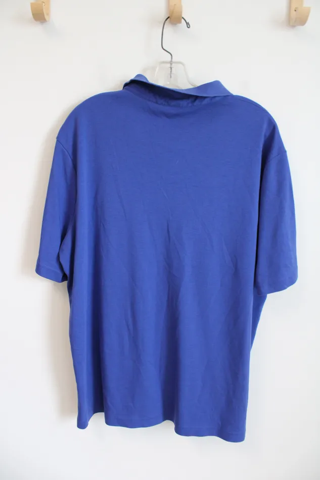 Rings Lands End Cobalt Blue Supima Cotton Polo Shirt XL Lands End