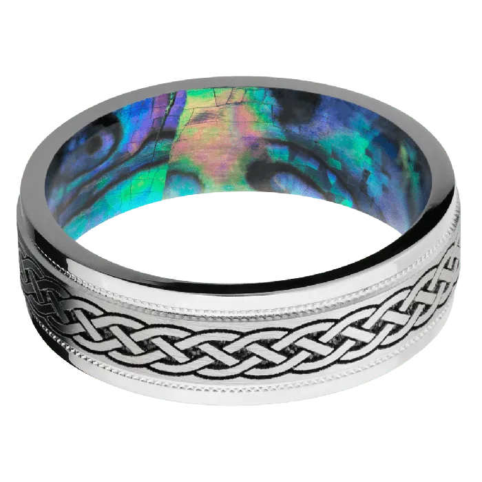 Rings Lashbrook Palladium Silver Satin Polish Finish Abalone