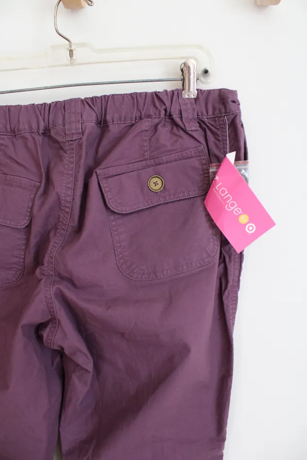 Rings Liz Lange NEW Liz Lange Wide Leg Adjustable Waist Purple Maternity Pants 8