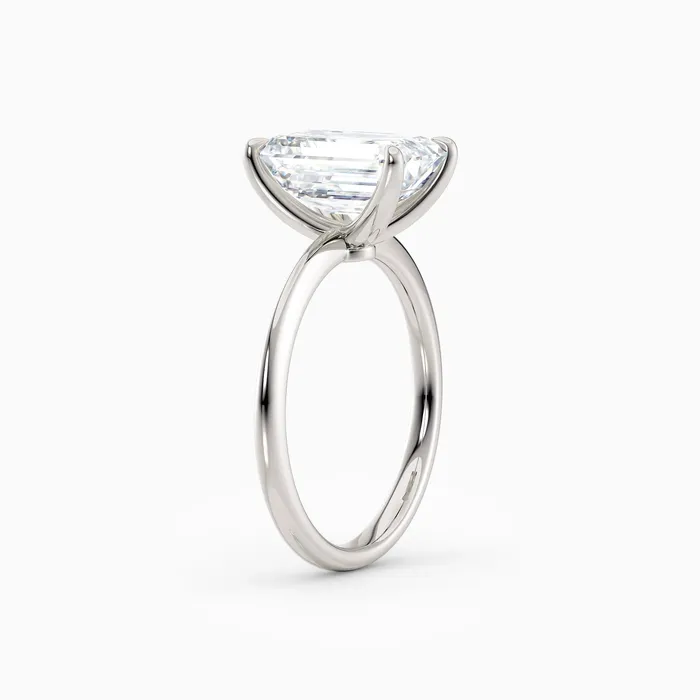 Rings Lolo Thin Emerald Cut Solitaire Engagement Ring Honey Jewelry Co