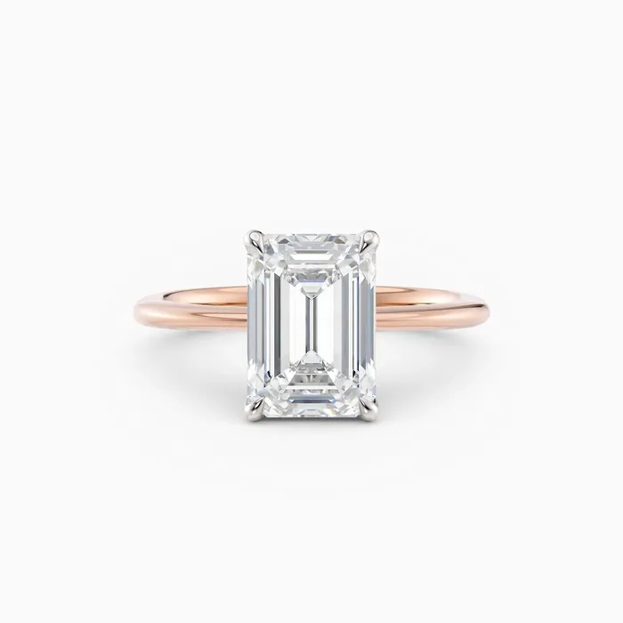 Rings Lolo Thin Emerald Cut Solitaire Engagement Ring Honey Jewelry Co