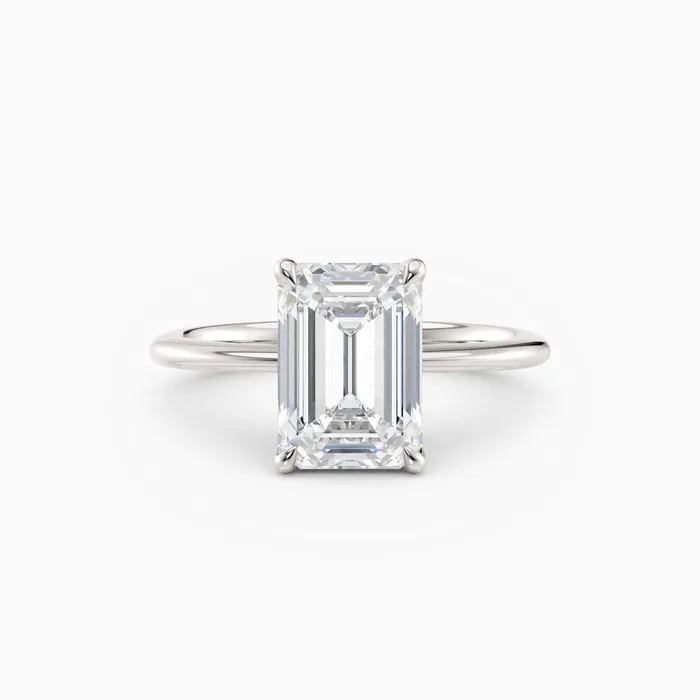 Rings Lolo Thin Emerald Cut Solitaire Engagement Ring Honey Jewelry Co