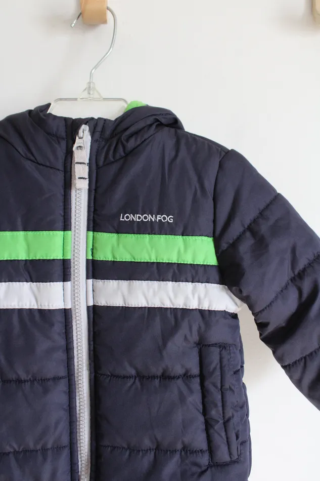 Rings London Fog London Fog Blue Green Gray Puffer Winter Coat 12 MO