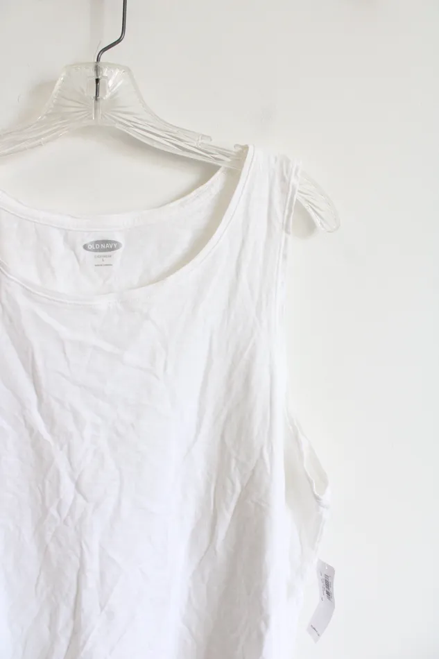 Rings Old Navy NEW Old Navy White Cotton Tank Top L