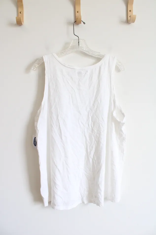 Rings Old Navy NEW Old Navy White Cotton Tank Top L