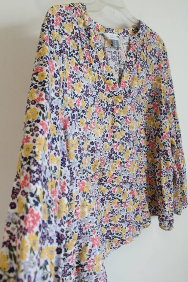 Rings Old Navy Old Navy Floral Linen Blend Tunic Shirt XL