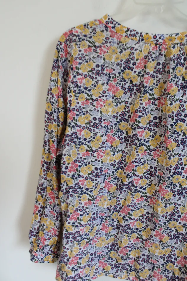 Rings Old Navy Old Navy Floral Linen Blend Tunic Shirt XL