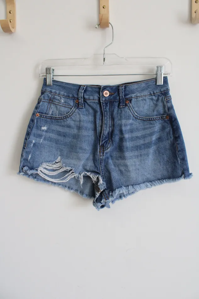 Rings Peace Love Eco Peace Love Eco Super High Rise Cut Off Jean Shorts 3
