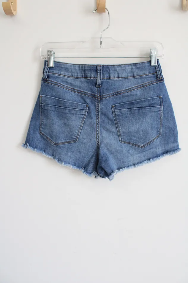 Rings Peace Love Eco Peace Love Eco Super High Rise Cut Off Jean Shorts 3