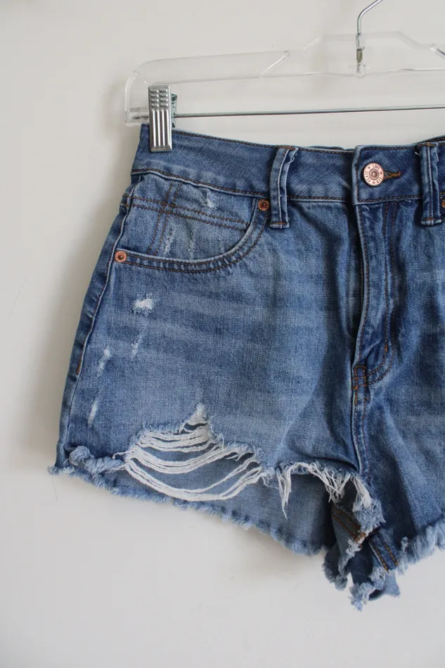 Rings Peace Love Eco Peace Love Eco Super High Rise Cut Off Jean Shorts 3