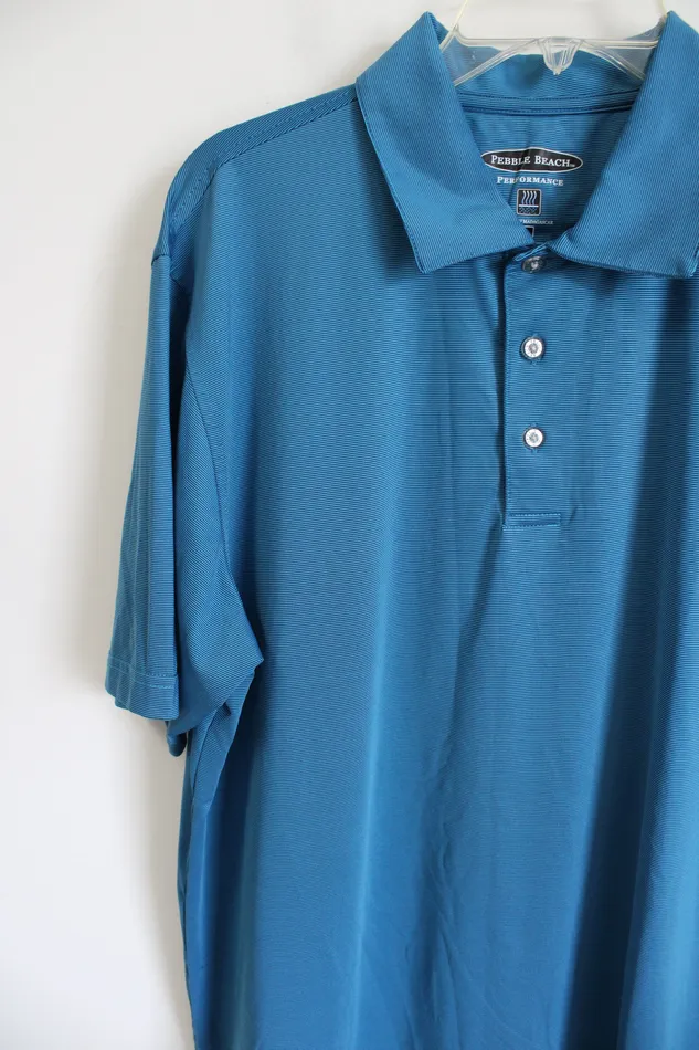 Rings Pebble Beach Pebble Beach Performance Blue TShirt L